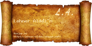 Lehner Aldán névjegykártya